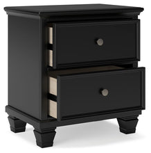 Load image into Gallery viewer, Lanolee - Black - Two Drawer Nightstand