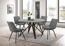 Load image into Gallery viewer, Neil - 5 Piece Round Dining Table Set Concrete - Gunmetal