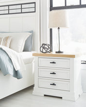 Load image into Gallery viewer, Ashbryn - White / Natural - Three Drawer Night Stand