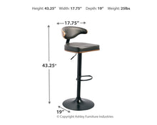 Load image into Gallery viewer, Bellatier - Brown / Black - Tall UPH Swivel Barstool