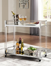 Load image into Gallery viewer, Chaseton - Clear / Silver Finish - Bar Cart