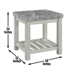 Load image into Gallery viewer, Canova - Gray Marble Top End Table - White