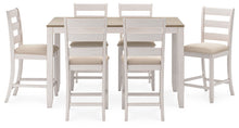 Load image into Gallery viewer, Skempton - White / Light Brown - Counter Height Dining Table and Bar Stools (Set of 7)