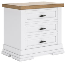 Load image into Gallery viewer, Ashbryn - White / Natural - Three Drawer Night Stand