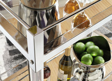 Load image into Gallery viewer, Chaseton - Clear / Silver Finish - Bar Cart