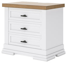 Load image into Gallery viewer, Ashbryn - White / Natural - Three Drawer Night Stand