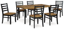 Load image into Gallery viewer, Blondon - Brown / Black - Rectangular Drm Table Set (Set of 7)