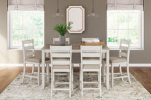 Load image into Gallery viewer, Skempton - White / Light Brown - Counter Height Dining Table and Bar Stools (Set of 7)