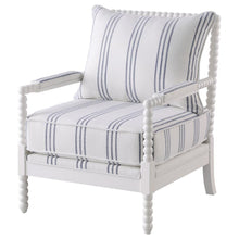 Load image into Gallery viewer, Blanchett - Upholstered Bobbin Accent Chair - White And Navy
