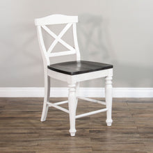 Load image into Gallery viewer, Carriage House - Crossback Barstool - White / Dark Brown
