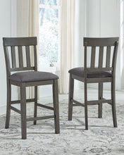 Load image into Gallery viewer, Hallanden - Black / Gray - Upholstered Barstool (Set of 2)