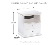 Load image into Gallery viewer, Bostwick Shoals - White - One Drawer Night Stand