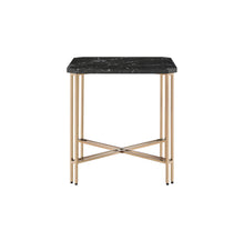 Load image into Gallery viewer, Daxton - Square End Table With Faux Marble Top - Black