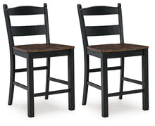 Load image into Gallery viewer, Valebeck - Black / Brown - Barstool (Set of 2)