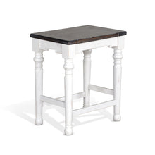Load image into Gallery viewer, Carriage House - Stool Wih Wood Seat - White / Dark Brown