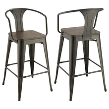 Load image into Gallery viewer, Cavalier - Metal Bar Chair (Set of 2) - Dark Elm And Matte Black