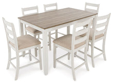 Load image into Gallery viewer, Skempton - White / Light Brown - Counter Height Dining Table and Bar Stools (Set of 7)