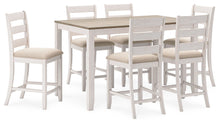 Load image into Gallery viewer, Skempton - White / Light Brown - Counter Height Dining Table and Bar Stools (Set of 7)