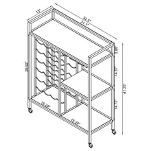 Load image into Gallery viewer, Derion - 3-Tier Rectangular Glass Shelf Metal Bar Cart - Chrome