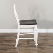 Load image into Gallery viewer, Carriage House - Crossback Barstool - White / Dark Brown