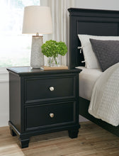 Load image into Gallery viewer, Lanolee - Black - Two Drawer Nightstand