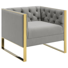 Load image into Gallery viewer, Eastbrook - Velvet Upholstered Tufted Accent Chair - Gray