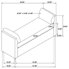 Load image into Gallery viewer, Robin - Upholstered Accent Bench With Raised Arms And Pillows