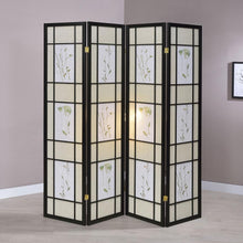 Load image into Gallery viewer, Catabella - 4-Panel Room Divider Folding Shoji Screen Floral - Black