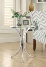 Load image into Gallery viewer, Eloise - Round Glass Top Accent Side Table - Chrome
