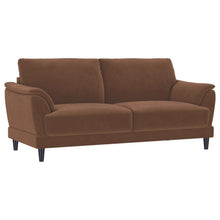 Load image into Gallery viewer, Selma - 2 Piece Velvet Upholstered Crescent Arm Sofa Set - Rust