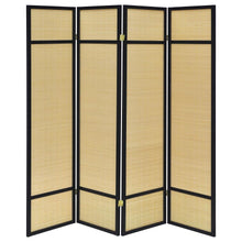 Load image into Gallery viewer, Pearce - 4-Panel Bamboo Room Divider Folding Screen - Natural