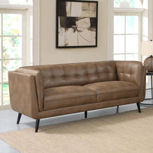 Load image into Gallery viewer, Thatcher - Upholstered Tuxedo Arm Tufted Sofa - Brown