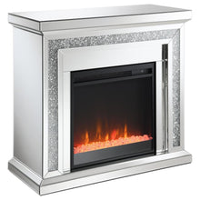 Load image into Gallery viewer, Lorelai - Mirrored Freestanding Electric Fireplace - Silver