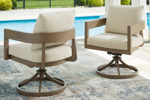 Load image into Gallery viewer, Serene Bay - Dark Brown / White - Swivel Chair With Cushion (Set of 2)