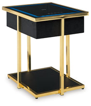 Load image into Gallery viewer, Rexwell - Black / Gold Finish - Accent Table With Speaker