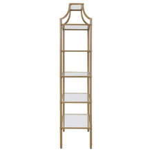 Load image into Gallery viewer, Serena - 5-Shelf Glass Bookshelf - Gold