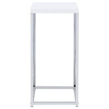 Load image into Gallery viewer, Edmund - Square Accent Side Table - White High Gloss And Chrome
