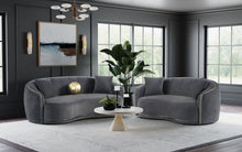 Load image into Gallery viewer, Brookside - 2 Piece Velvet Upholstered Sofa Set - Dark Gray