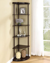 Load image into Gallery viewer, Bonwick - Wood 5-Shelf Corner Bookshelf - Cappuccino