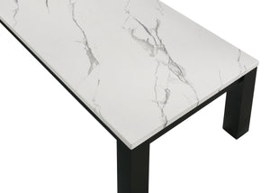 Ivy - 3 Piece Faux Marble White Cocktail Set - White / Black