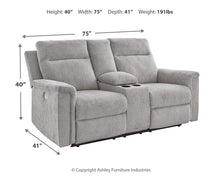 Load image into Gallery viewer, Barnsana - Dbl Power Reclining Loveseat With Console