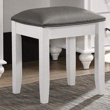 Load image into Gallery viewer, Barzini - Upholstered Vanity Stool - Metallic Aand White