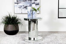 Load image into Gallery viewer, Dorielle - Round Mirrored Acrylic Crystal Side Table - Silver