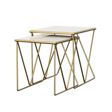 Load image into Gallery viewer, Bette - 2 Piece Marble Top Nesting Table Set - White And Gold