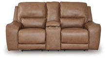 Load image into Gallery viewer, DeepWakes - Caramel - Power Reclining Loveseat / Console / Adjustable Headrest