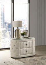 Load image into Gallery viewer, Sonya - 2-Drawer Upholstered Nightstand Bedside Table - Ivory