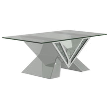Load image into Gallery viewer, Taffeta - Glass Top Mirrored Acrylic Table