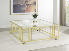 Load image into Gallery viewer, Adri - Square Glass Top Coffee Table With Casters