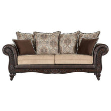 Load image into Gallery viewer, Elmbrook - Upholstered Rolled Arm Sofa Set With Intricate Wood