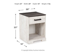 Load image into Gallery viewer, Shawburn - White / Black / Gray - One Drawer Night Stand - Open Cubby